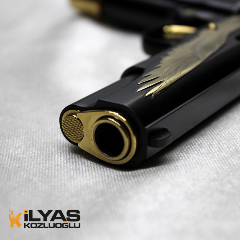 Colt 1911 Mat Siyah Kaplama & Kartal Gravür