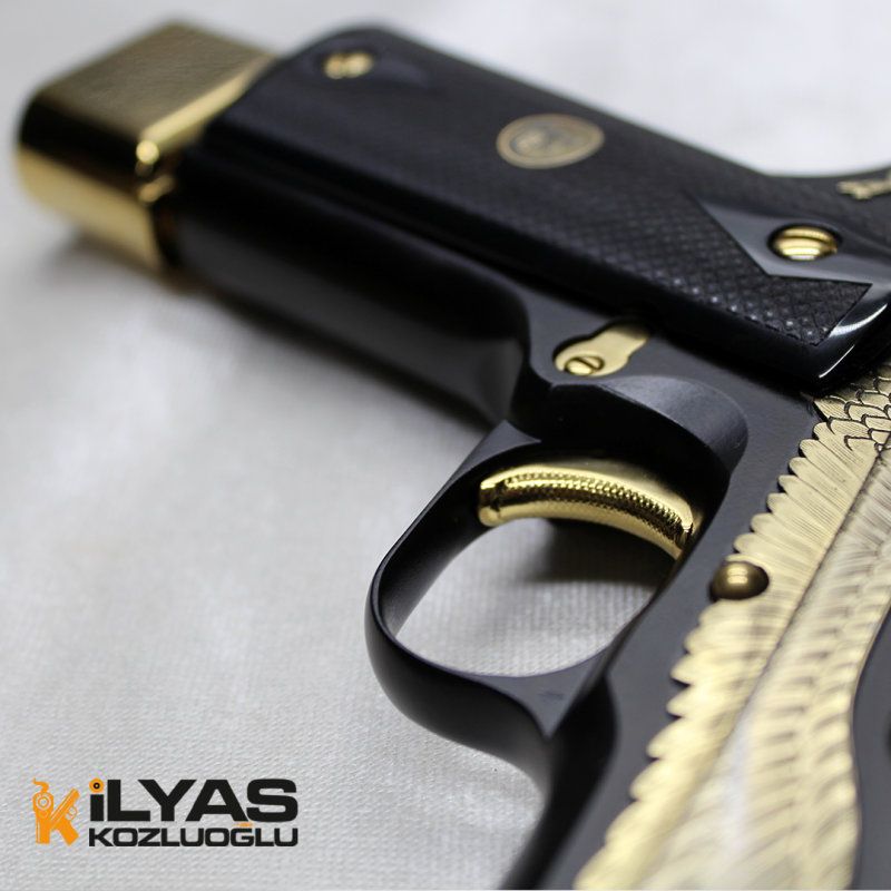 Colt 1911 Mat Siyah Kaplama & Kartal Gravür