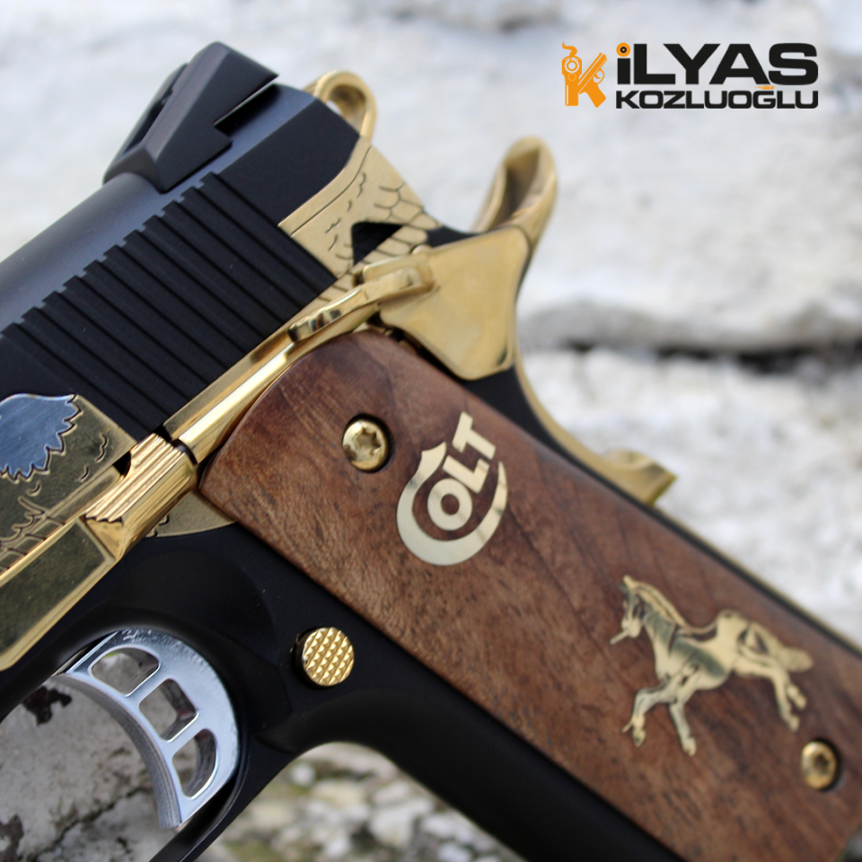 Colt 1911 Mat Siyah Kaplama & Kartal Gravür