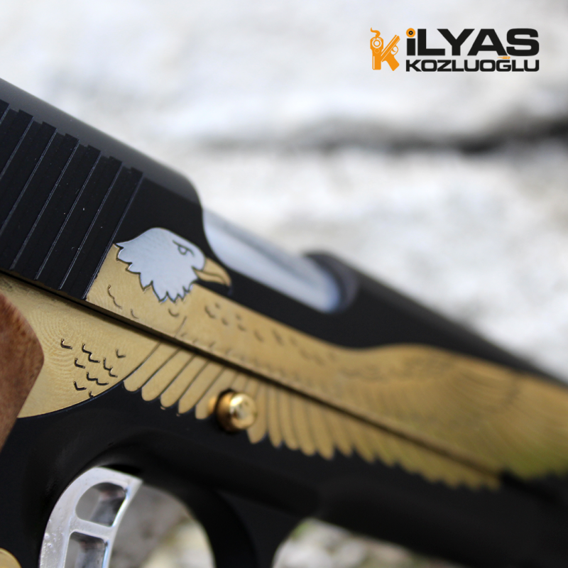 Colt 1911 Mat Siyah Kaplama & Kartal Gravür