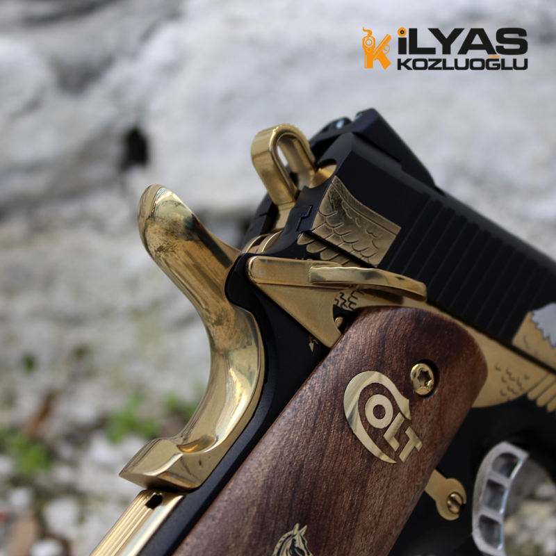 Colt 1911 Mat Siyah Kaplama & Kartal Gravür