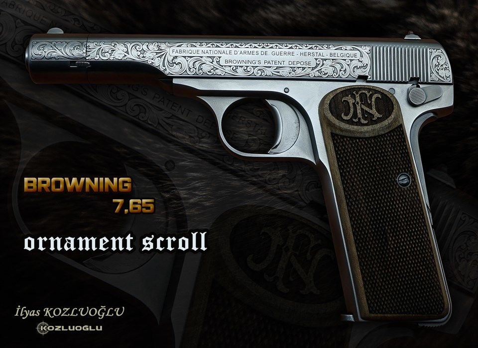 Browning 7.65 Yanaklar Gravür