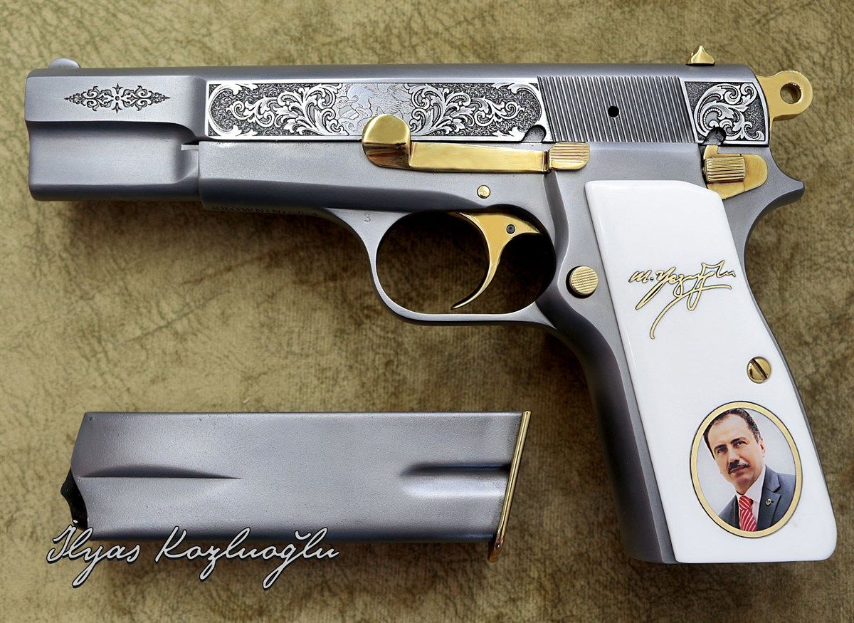 Browning Kartal Çiçek Gravür & Füme Titanyum Kaplama