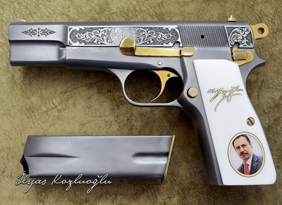 Browning Kartal Çiçek Gravür & Füme Titanyum Kaplama
