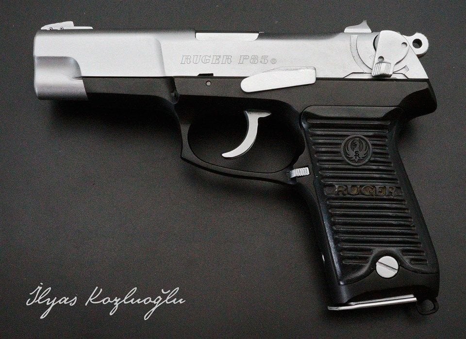 Ruger P85 Beyaz Krom Kaplama