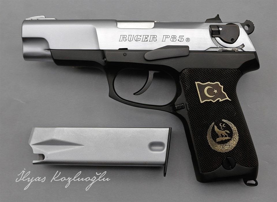 Ruger P85 Siyah Beyaz Krom Kaplama