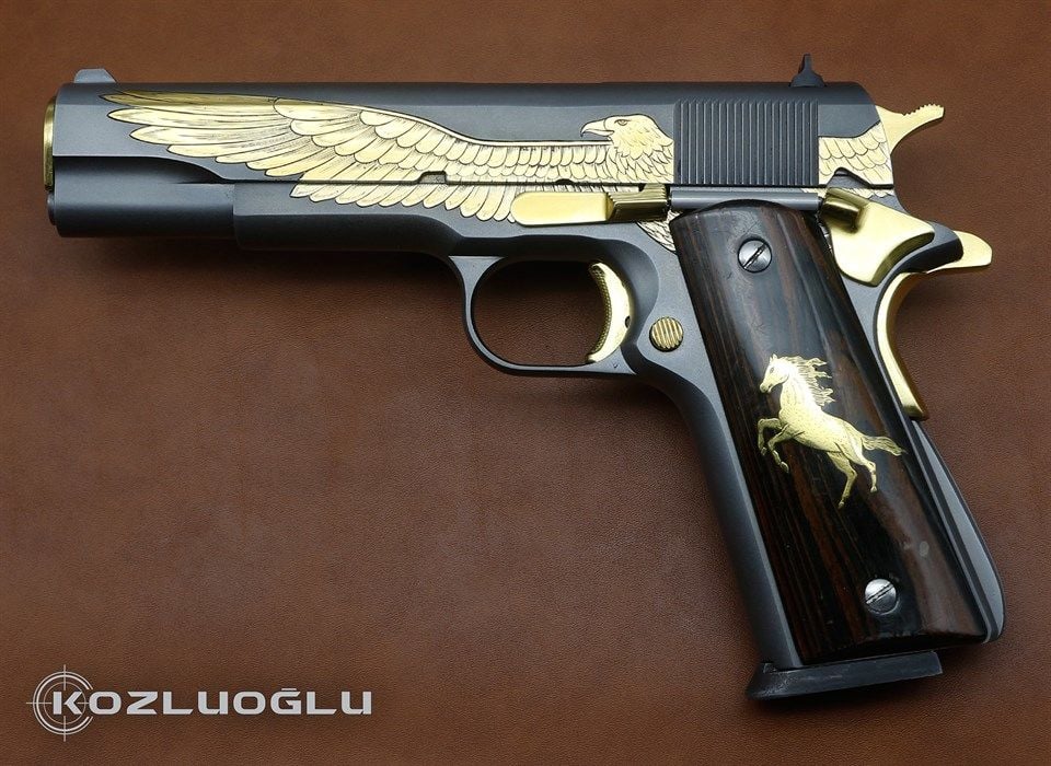 Colt 1911 Kartal Gravür İşleme Titanyum