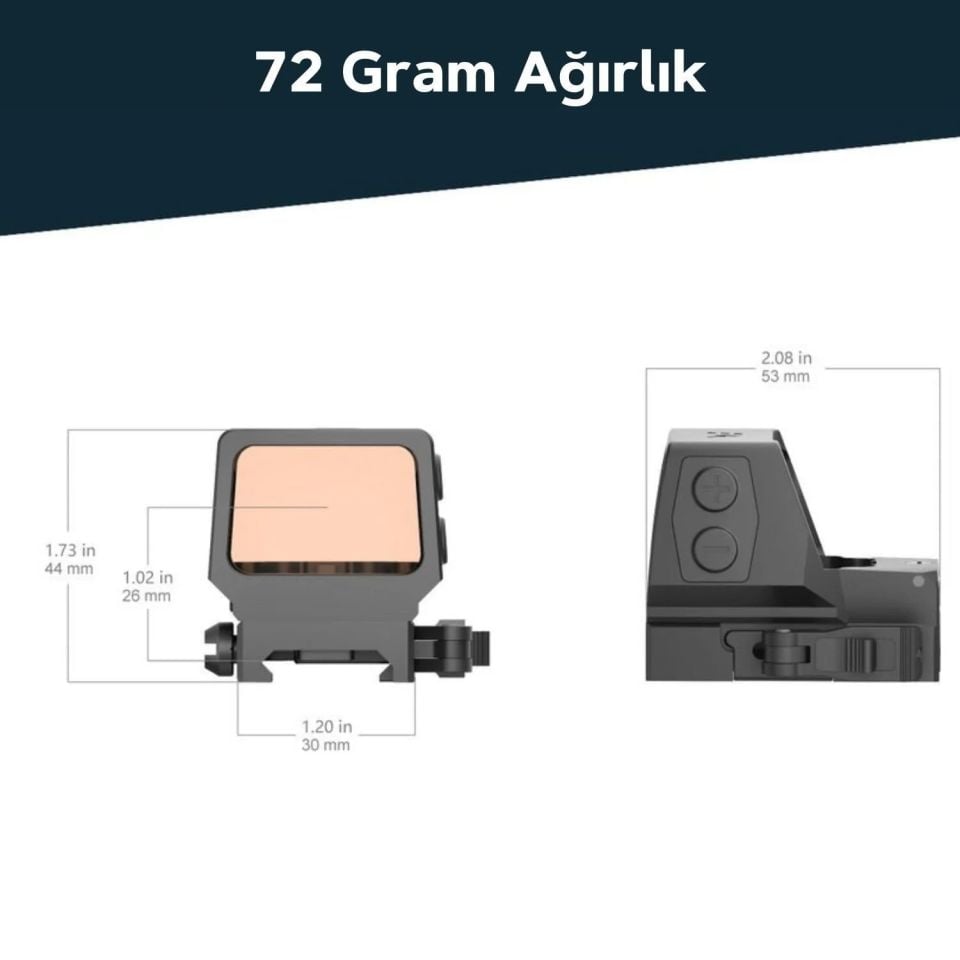 Vector Optics Frenzy Plus 1x22x32 QD Red Dot Reflexvisier Nişangah