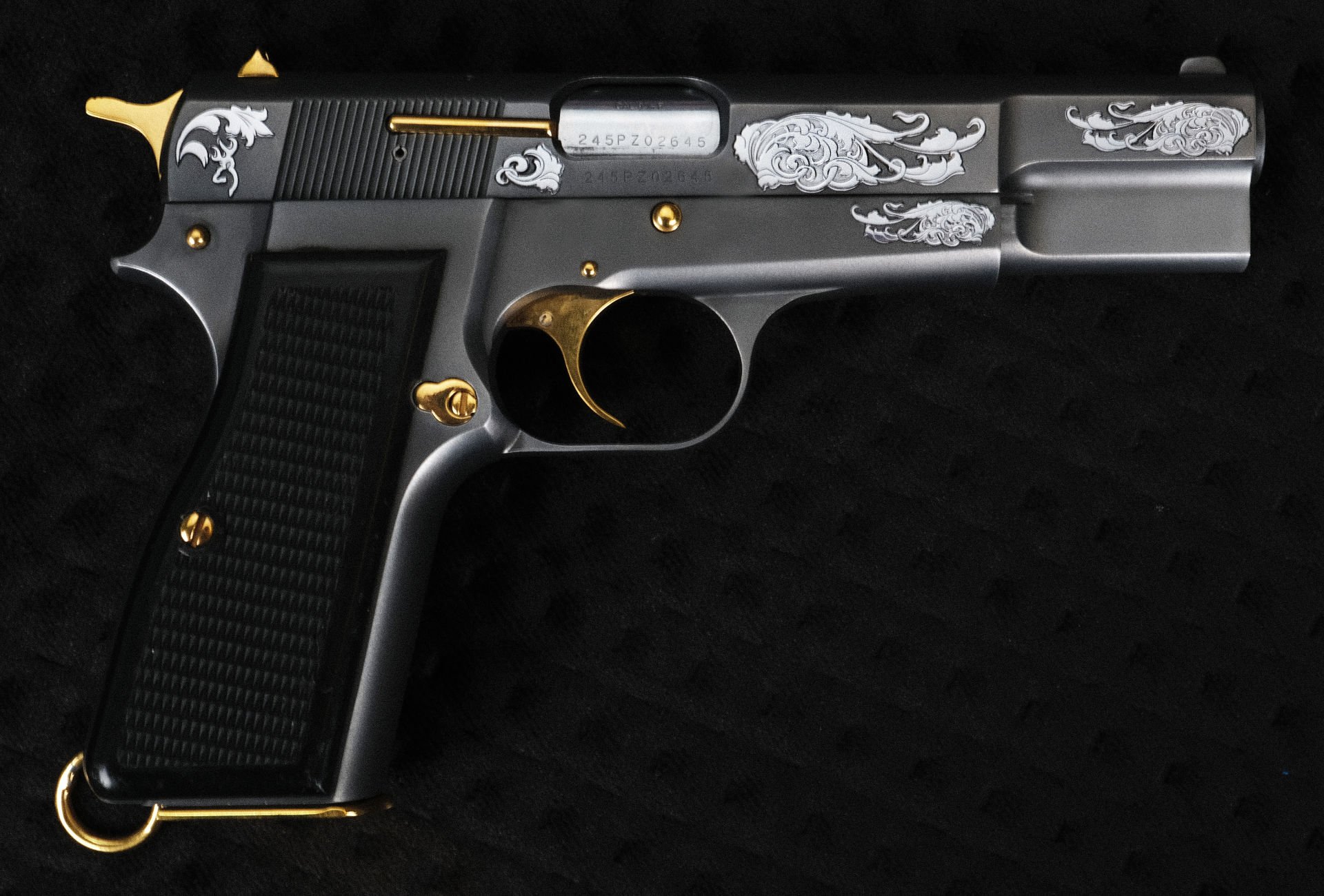 Browning 245 Sade Gravür