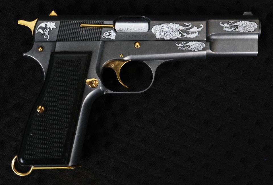 Browning 245 Sade Gravür