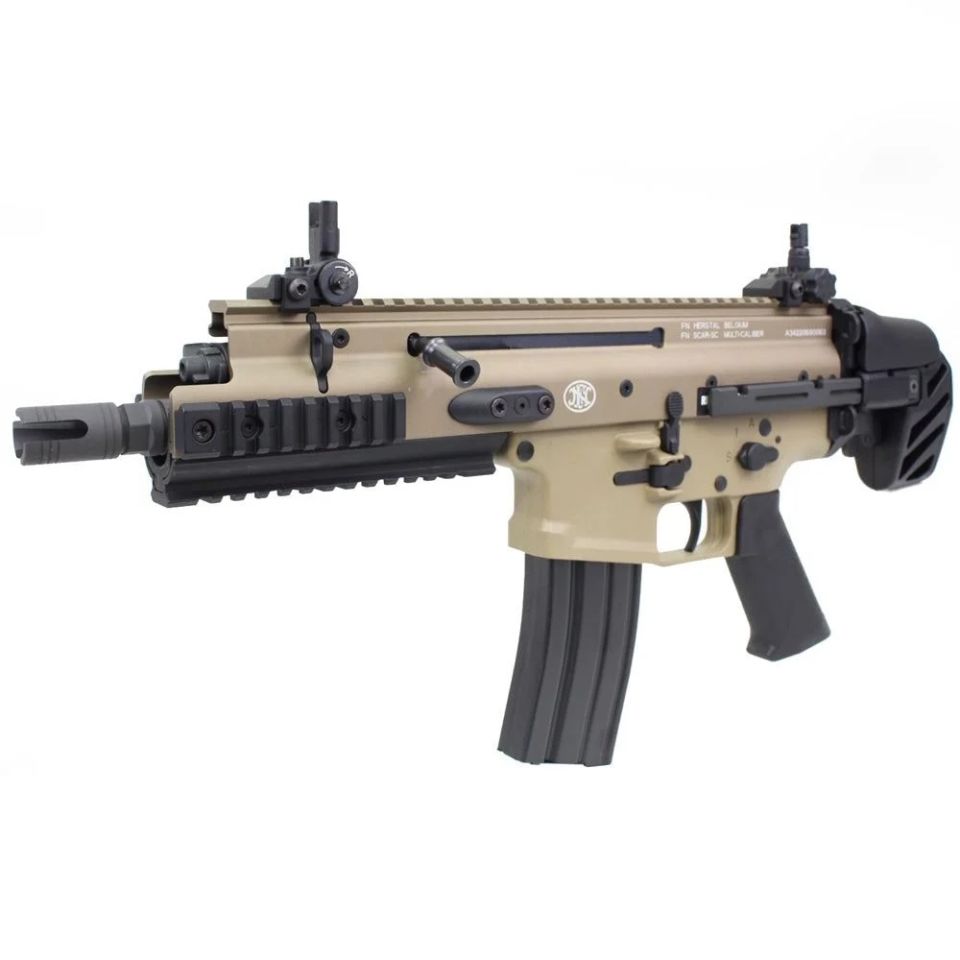 FN Herstal-Licensed SCAR-SC Compact Airsoft PDW B.R.S.S. AEG TAN BOLT
