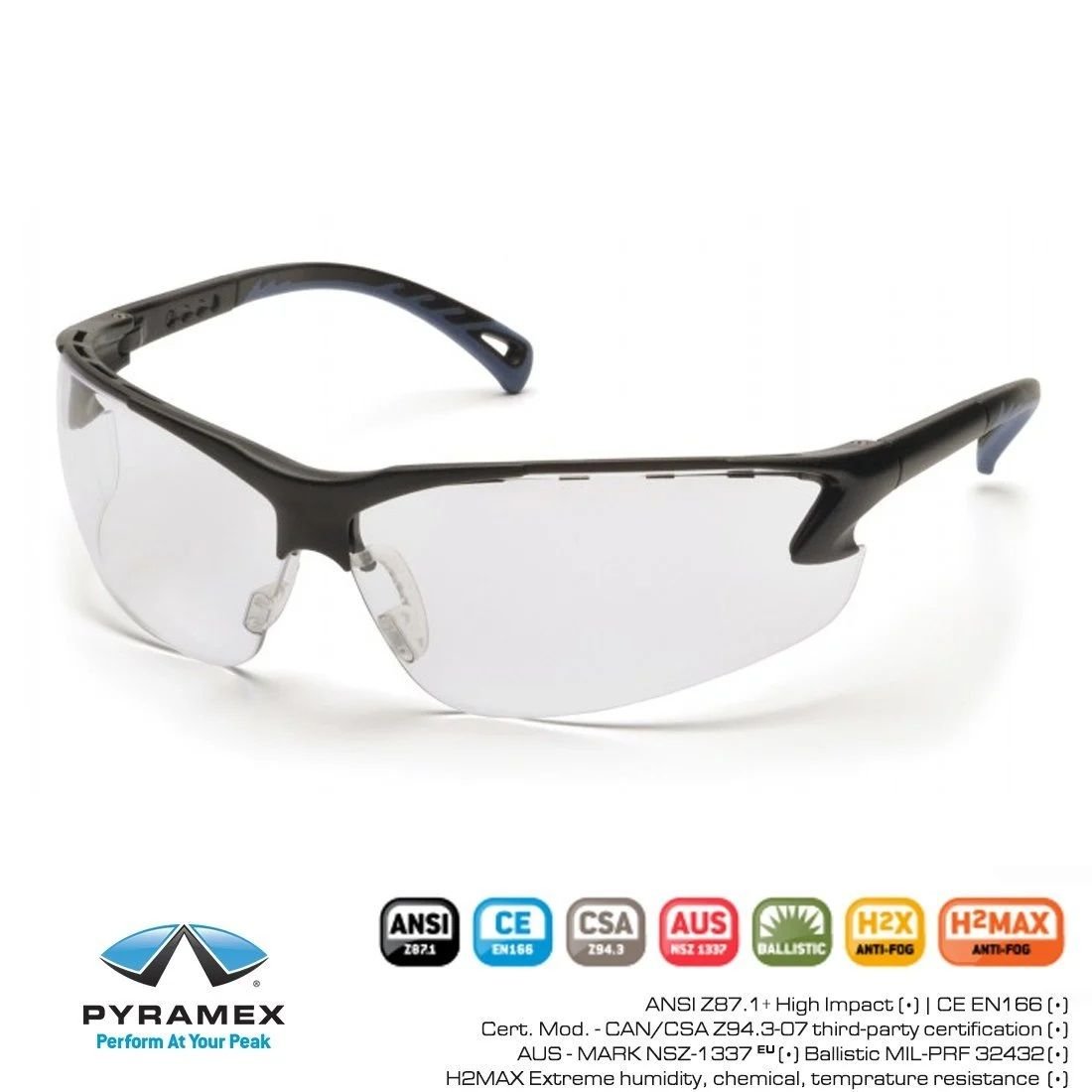 PYRAMEX VENTURE-3 SEFFAF ANTI-FOG BALISTIK GÖZLÜK