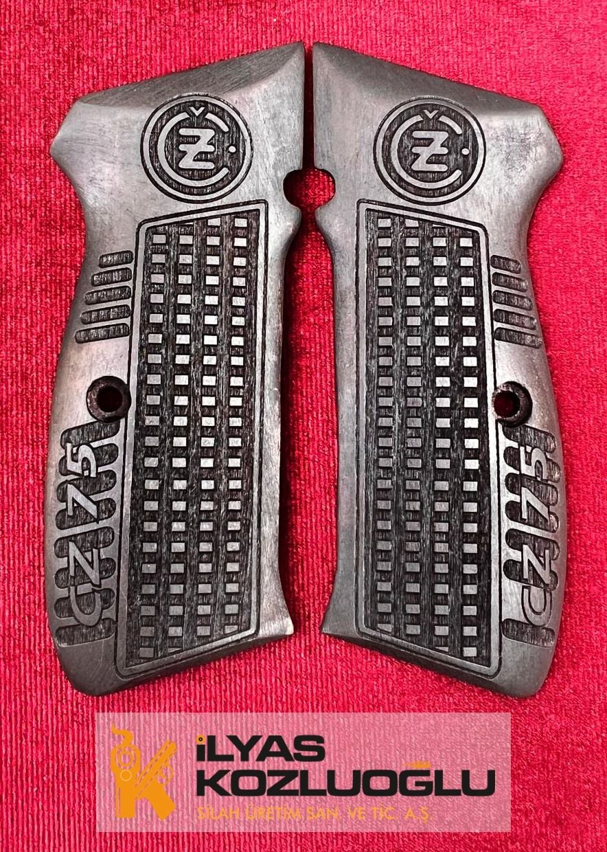Cz 75B Tam Yüzey Tasarımlı Cz Logolu Ceviz Kabze