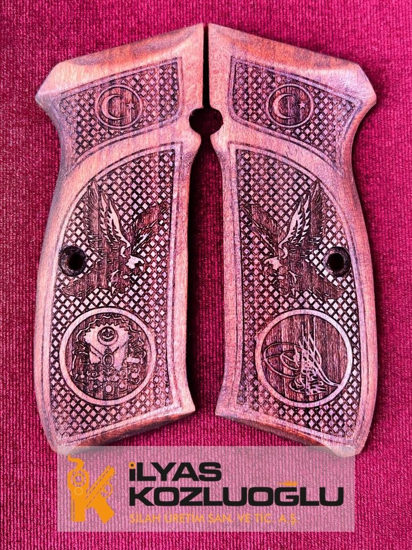 Cz 75B Tam Yüzey Baklava Desenli Kartal Tasarımlı Ceviz Kabze