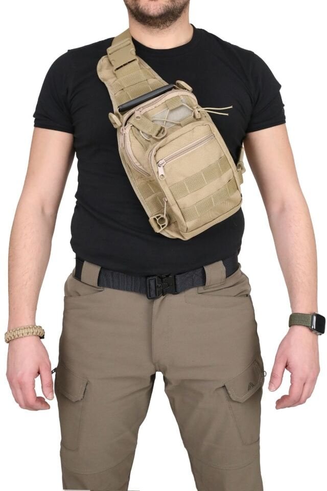 Black Grips Çok Amaçlı Taktik Özel Bölmeli Tabanca Taşıma Çantası Bej