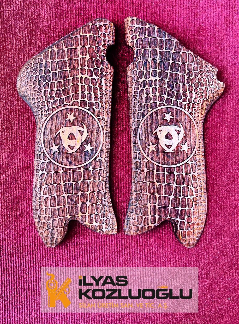 Parabellum Tam Yüzey Desen Üzerine Teşkilat-ı Mahsusa Tasarımlı Ceviz Kabze