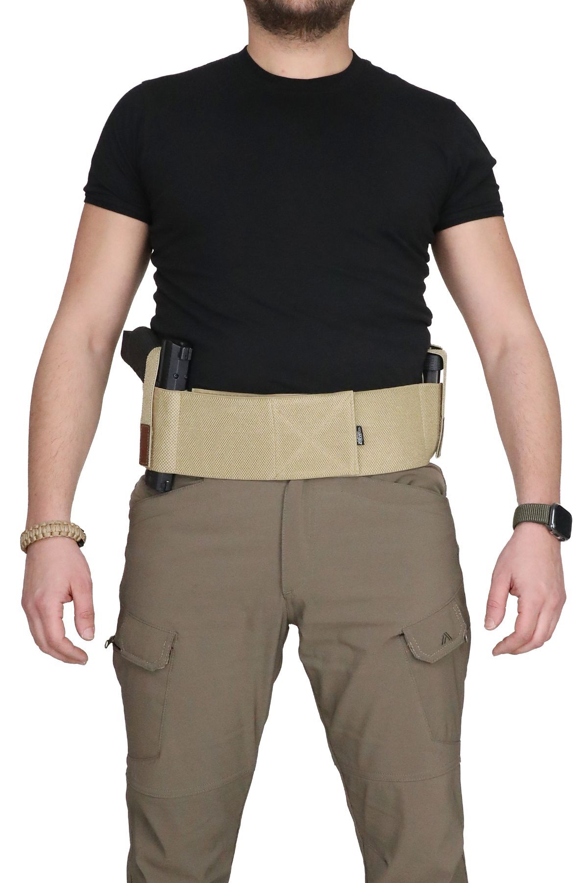 Black Grips Özel Petek Dokuma Premium Korse Tabanca Kılıfı Bej