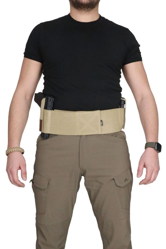 Black Grips Özel Petek Dokuma Premium Korse Tabanca Kılıfı Bej