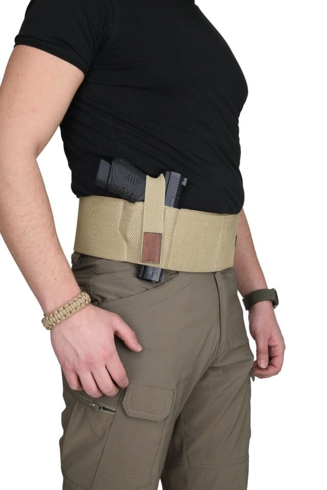 Black Grips Özel Petek Dokuma Premium Korse Tabanca Kılıfı Bej