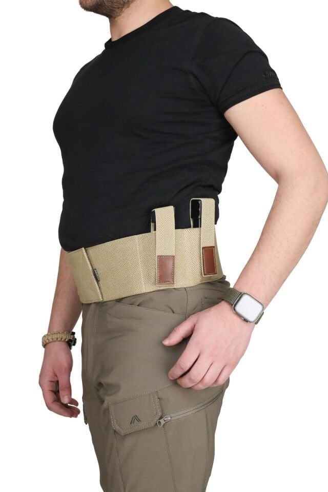 Black Grips Özel Petek Dokuma Premium Korse Tabanca Kılıfı Bej