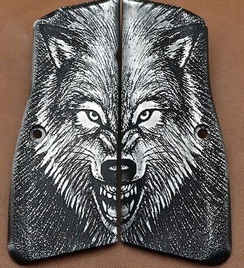 Browning Özel Tasarım Kurt Kafası Desenli Alüminyum Kabze