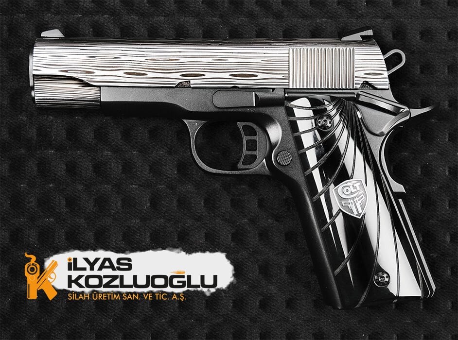 Colt 1911 Damascus Desen Gravür & Krom Kaplama