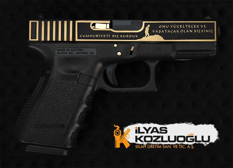 Glock 19 Cumhuriyet 100. Yılı Özel Gravür & Titanyum Kaplama