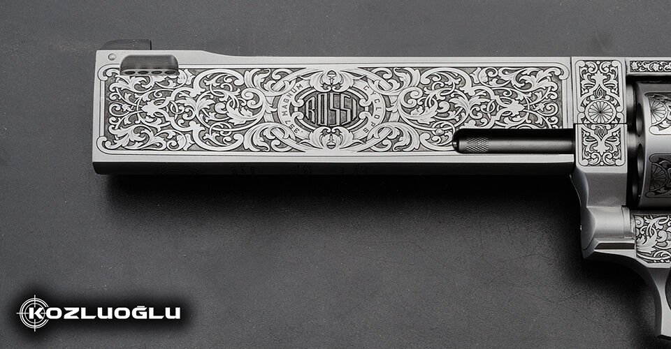 Rossi Cyclops 357. Magnum Gravür Çalışması - Mat Beyaz Krom Kaplama