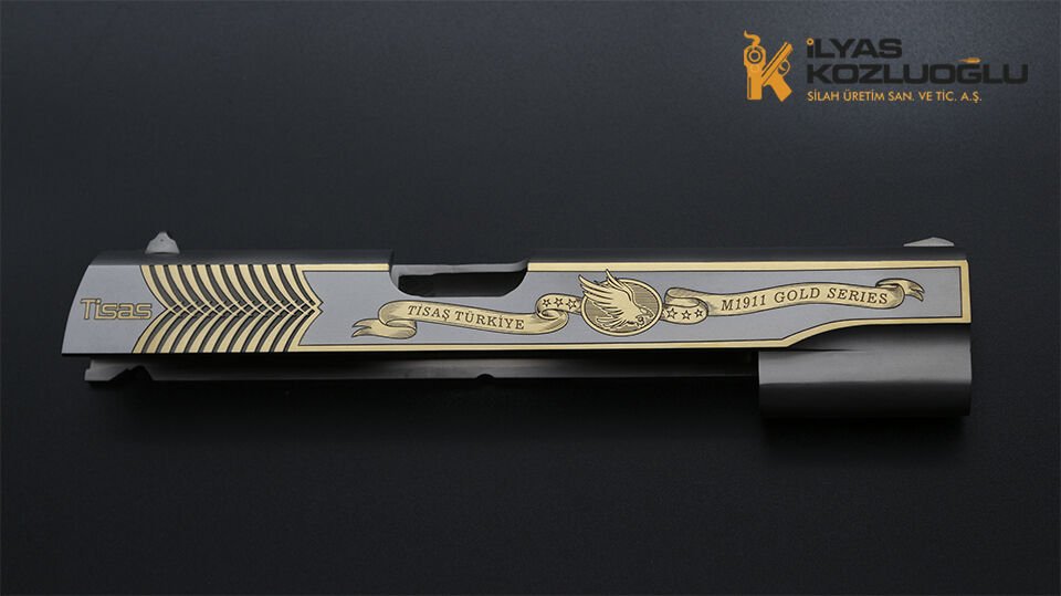 Tisaş ZIG M 1911 - Kartal ve Yeni Çekme Kertik Tasarım Gravürü - Mat Beyaz Krom Kaplama