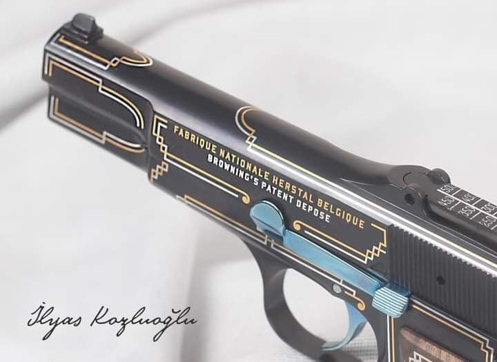Browning - Çerçeve Hat Desenli Özel Gravür Tasarımı